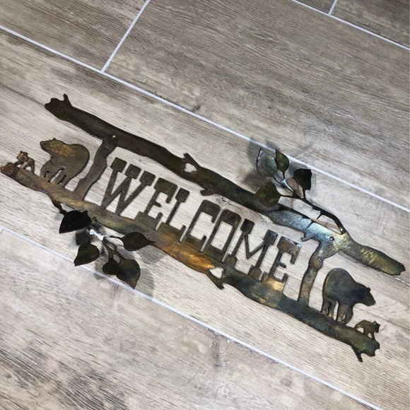 Woodland Metal Welcome Sign